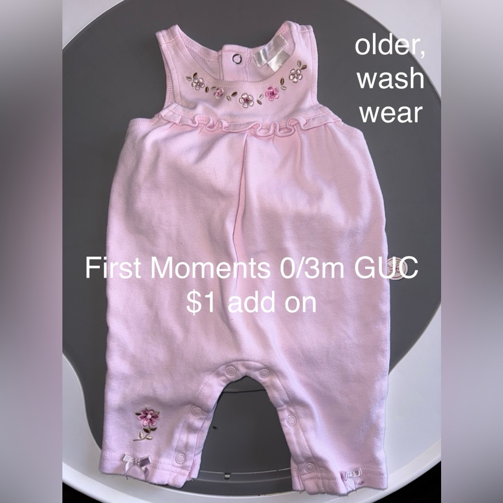 Pink Baby Romper with Floral Embroidery